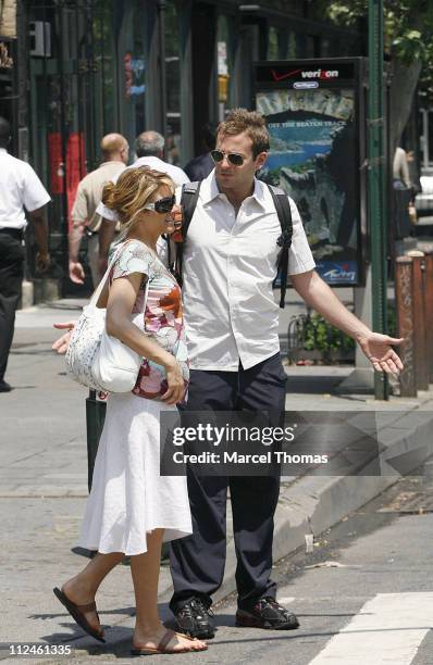 Jennifer Esposito and Bradley Cooper during Jennifer Esposito and Bradley Cooper Sighting in New York - May 30, 2006 at West Village in New York...