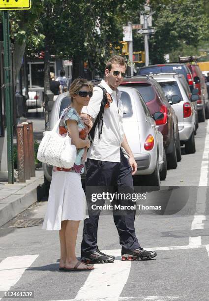 Jennifer Esposito and Bradley Cooper during Jennifer Esposito and Bradley Cooper Sighting in New York - May 30, 2006 at West Village in New York...