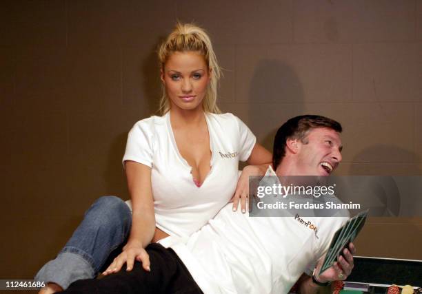 Lord Brockett and Jordan during Partypoker.com Launch at Sugar Reef in London, Great Britain.