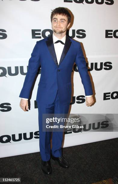 Daniel Radcliffe poses at The Opening Night After Party for "Equus" on Broadway at Pier 60 on September 25, 2008 in New York City.
