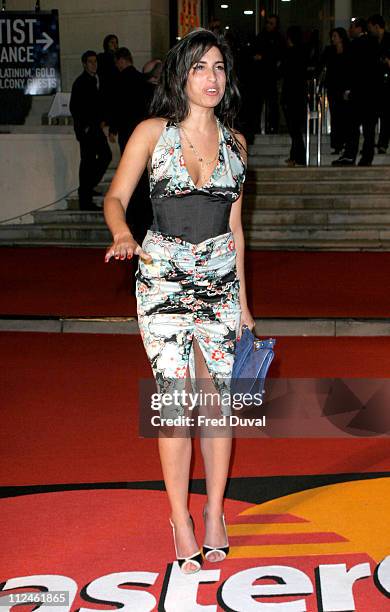 Amy Winehouse during The 25th Brit Awards - Arrivals at Earls Court 2 in London, Great Britain.