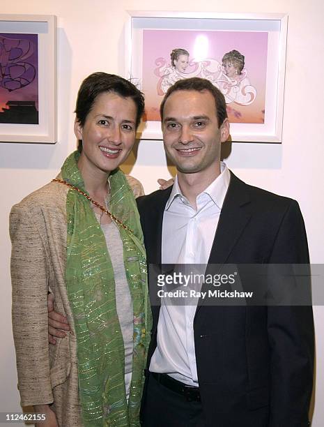 Anna Getty and Jeff Vespa during Motorola Hosts Opening of "Hollywood Graffiti" - First Exhibition from Artist Jeff Vespa to Benefit OPCC at Traction...