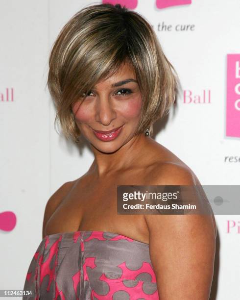 Shobna Gulati attends The Pink Ribbon Ball at The Dorchester on October 11, 2008 in London, England.