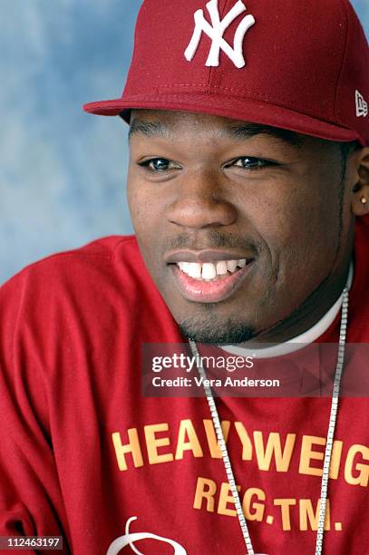 Curtis "50 Cent" Jackson during "Get Rich or Die Tryin" Press Conference with Curtis "50 Cent" Jackson, Terrence Howard, Jim Sheridan and Joy Bryant...