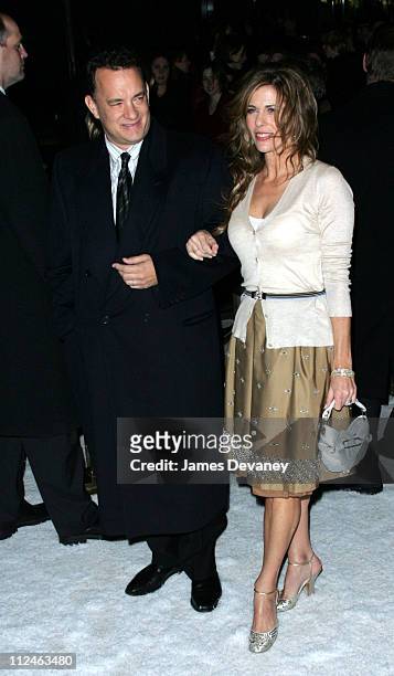 Tom Hanks and Rita Wilson during "The Polar Express" New York City Premiere - Outside Arrivals at Ziegfeld Theater in New York City, New York, United...