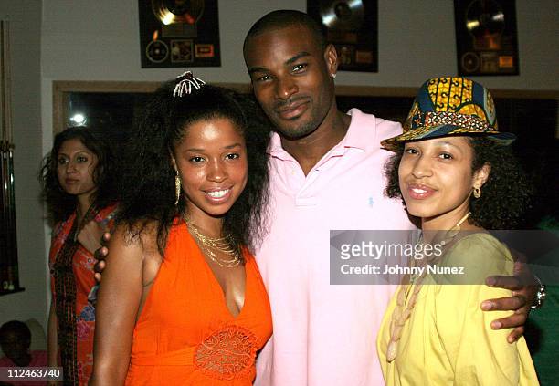 Mashonda, Tyson Beckford and Mieva Stowe during Mashonda Listening Session for J Records - August 16, 2005 at Monza Studio in New York City, New...