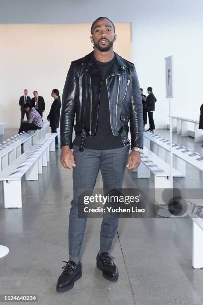 Tyrod Taylor attends the Calvin Luo front row during New York Fashion Week: The Shows at Gallery I at Spring Studios on February 13, 2019 in New York...