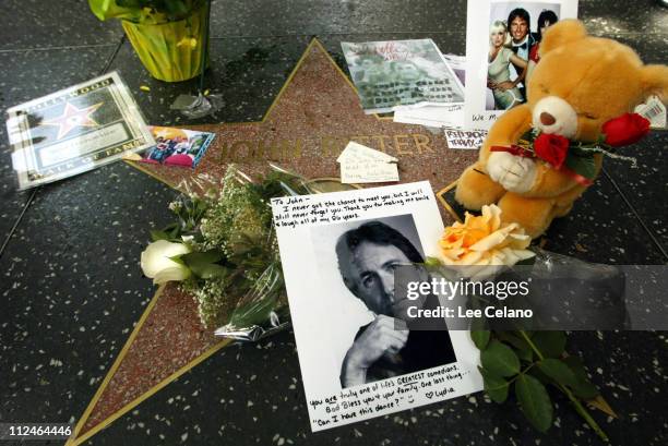 John Ritter's Star on the Hollywood Walk of Fame Memorialized with Flowers and Gifts by Fans