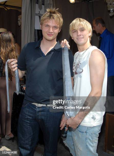 Nick Carter and Aaron Carter at Rod Dyre during LIVEStyle Entertainment Presents Hollywood Life Lounge at Cabana Club at Cabana Club in Hollywood,...