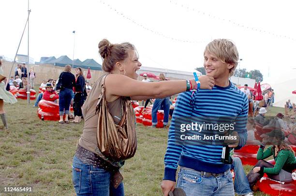 Jade Goody and Jeff Brazier in the Virgin Mobile Louder Lounge at the V Festival