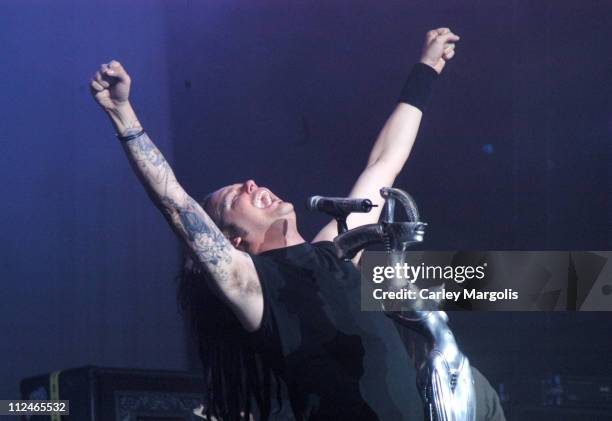 Jonathan Davis of Korn during Linkin Park's "Projekt Revolution 2004" - August 2, 2004 at Jones Beach Theater in Wantagh, New York, United States.