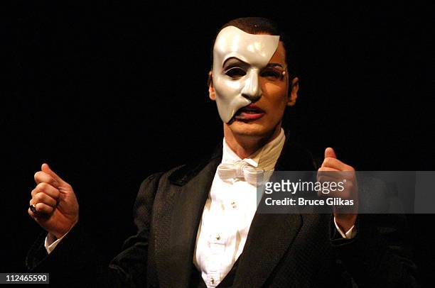 Hugh Panaro, the Phantom during "The Phantom of the Opera" Marks Its 7,000th Performance on Broadway at The Majestic Theater in New York City, New...