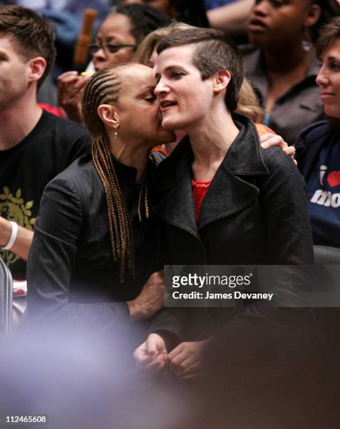 Cari Modine and guest during Celebrities Attend Los Angeles Sparks vs New York Liberty Game - June 3, 2006 at Madison Square Garden in New York City,...