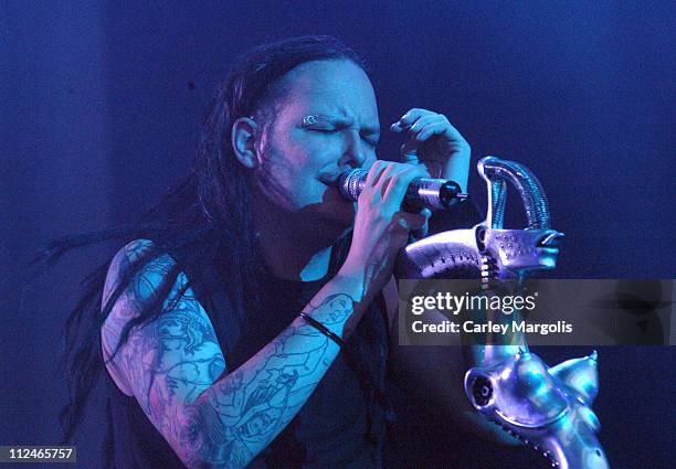 Jonathan Davis of Korn during Linkin Park's "Projekt Revolution 2004" - August 2, 2004 at Jones Beach Theater in Wantagh, New York, United States.