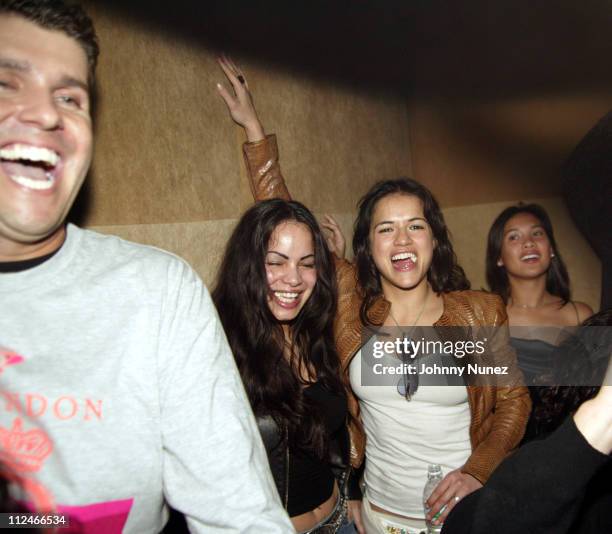 Chris Stern, Guest and Michelle Rodriguez during Chris Stern of Bad Boy's Birthday Party at Suede in New York City, New York, United States.