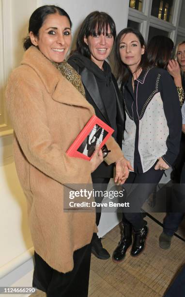 Serena Rees, Nikki Hunter and Mary McCartney attend the launch of Mary McCartney's new book of photography "Paris Nude" at Heni Gallery on February...