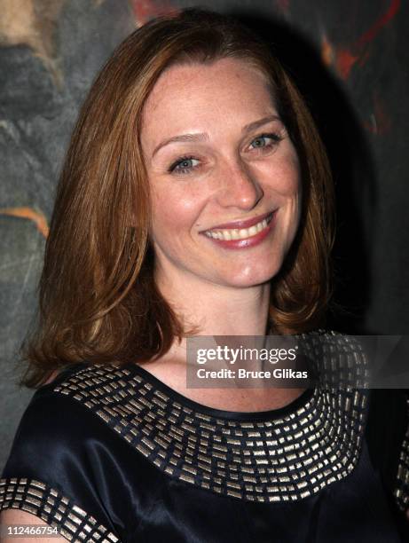 Kate Jennings Grant poses at the Off-Broadway opening night party for the Atlantic Theater Company's "Farragut North" at the Cutting Room on November...