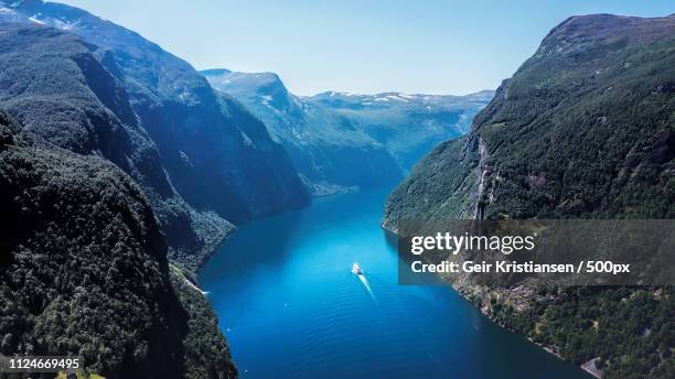 the geirangerfjord - norway fjord stock pictures, royalty-free photos & images