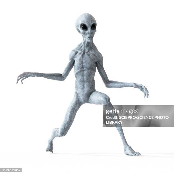 illustration of a humanoid alien - ufo stock illustrations