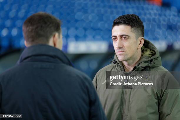 Pablo Hernandez of Leeds United is interviewed by Sky prior to the Sky Bet Championship match between Leeds United and Swansea City at Elland Road on...