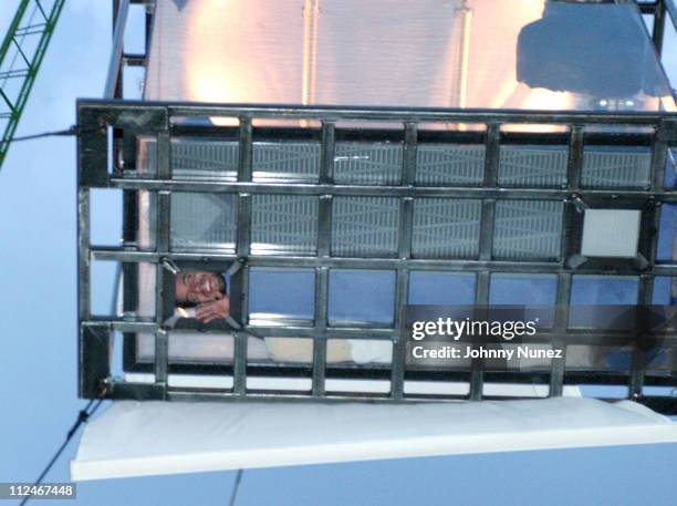 Magician David Blaine during Damon Dash Visits Magician David Blaine's London Stunt Site on the Banks of the Thames at Bank Of The Thames in London,...