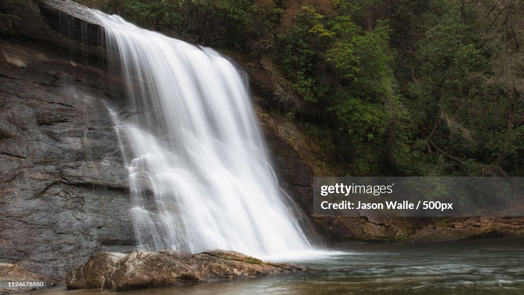 Scenic view of waterfall