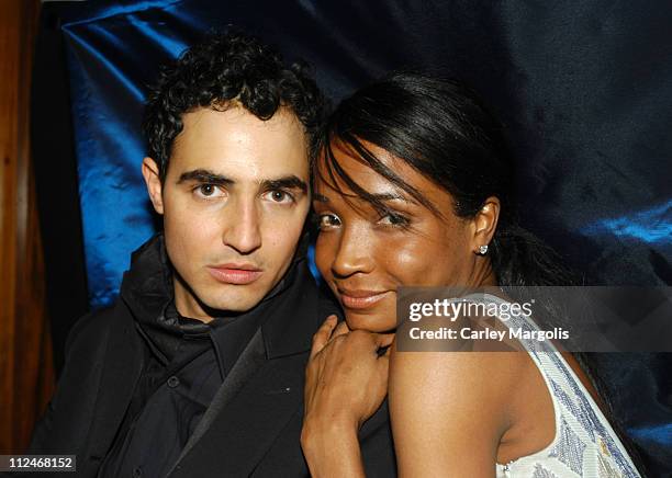 Zac Posen and Genevieve Jones during Olympus Fashion Week Fall 2005 - Zac Posen - MAC After Party at The Four Season's Restaurant in New York City,...