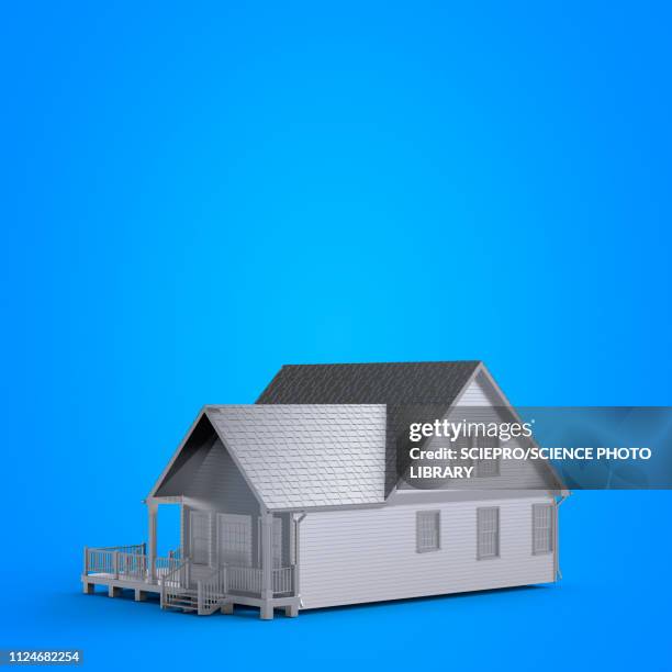 illustration of a house - three dimensional house stock illustrations