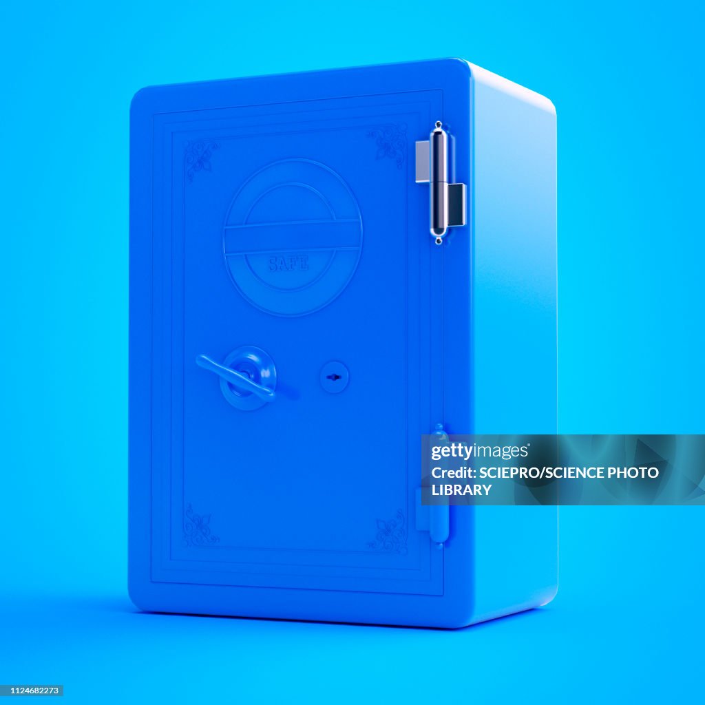 Blue Safe Illustration Of A Blue Safe High-Res Vector Graphic - Getty Images