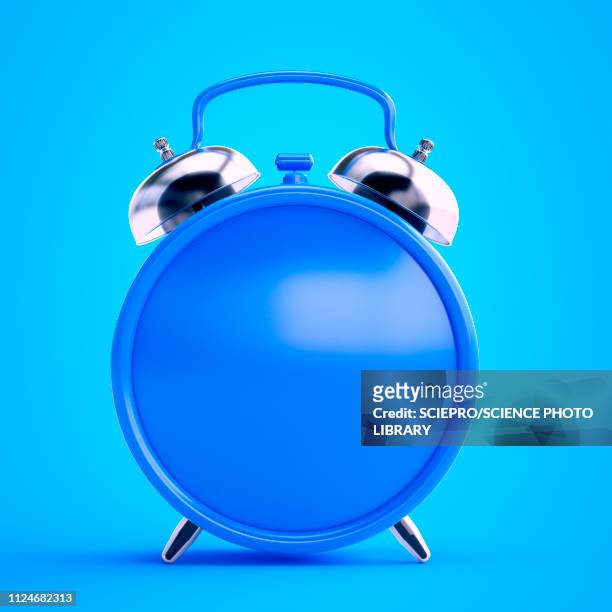 illustration of a blue alarm clock - watch timepiece stock illustrations