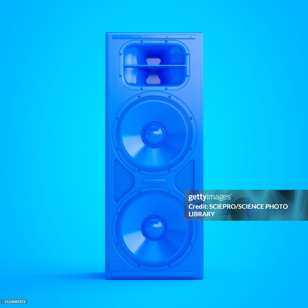 Illustration of a blue speaker