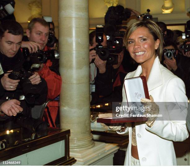 Victoria Beckham during Victoria Beckham opens Harrods January Sale at Harrods London in London, Great Britain.