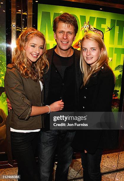 Andrew Castle and daughters Georgina and Claudia attend the UK Premiere of 'Madagascar: Escape 2 Africa' at Empire Leicester Square on November 23,...