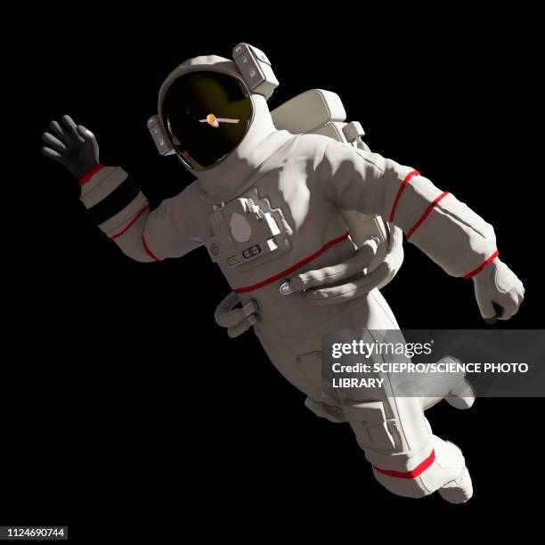 illustration of an astronaut in space - space suit stock-grafiken, -clipart, -cartoons und -symbole