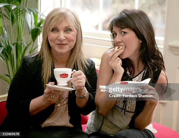 Helen Lederer and Sheree Murphy during Mr Kipling National Gossip Survey - Photocall at Dean Street in London, Great Britain.
