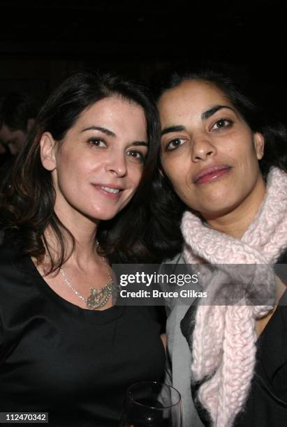 Annabella Sciorra and Sarita Choudhury during Opening Night Party for The New Group's Production of "Roar" at West Bank Cafe in New York City, New...