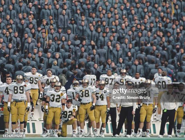 Officer cadets from the United States Military Academy at West Point and their team during the NCAA Division 1-A Army-Navy college football game on 4...