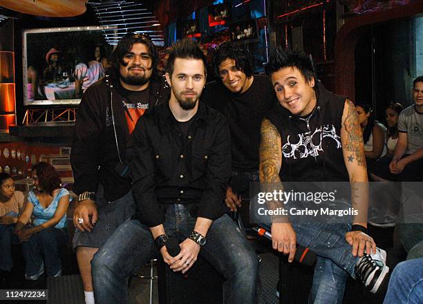 Dave Buckner, Jerry Horton Tobin Esperance, and Jacoby Shaddix of Papa Roach