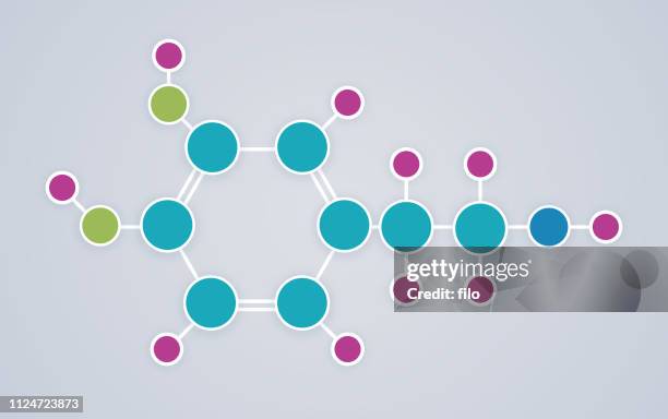dopamine molecule - neurotransmitter brain stock illustrations
