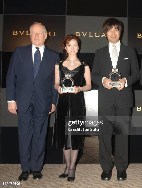 Nicola Bulgari, Shizuka Arakawa and Takayuki Ohira