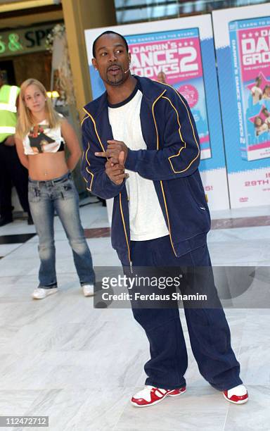 Darrin Henson during Darrin Henson Unveils His New DVD "Dance Grooves 2" at Brent Cross Shopping Centre in London, Great Britain.