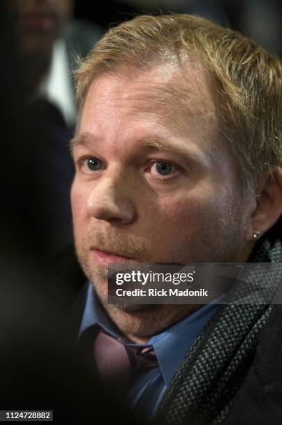 Greg Leslie, lawyer for Marcella Zoia, who leaves College Park court after appearing on charges related to the chair throwing incident. Toronto...