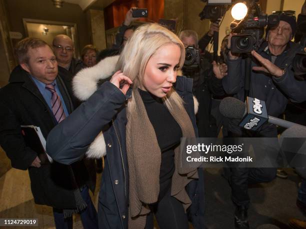 Marcella Zoia leaves College Park court after appearing on charges related to the chair throwing incident. Toronto Star/Rick Madonik