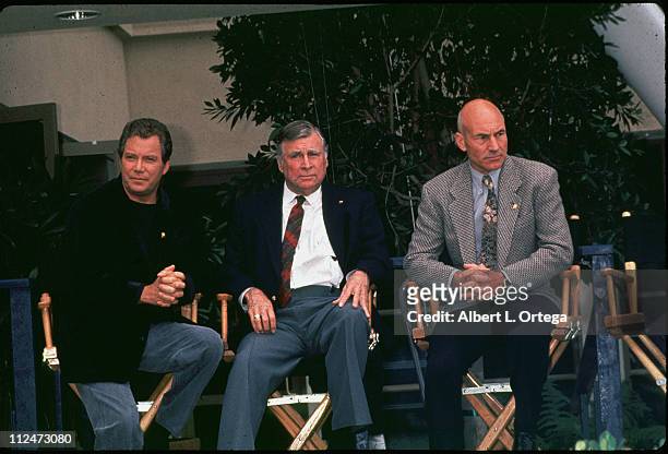 William Shatner, "Star Trek" creator Gene Roddenberry and Patrick Stewart