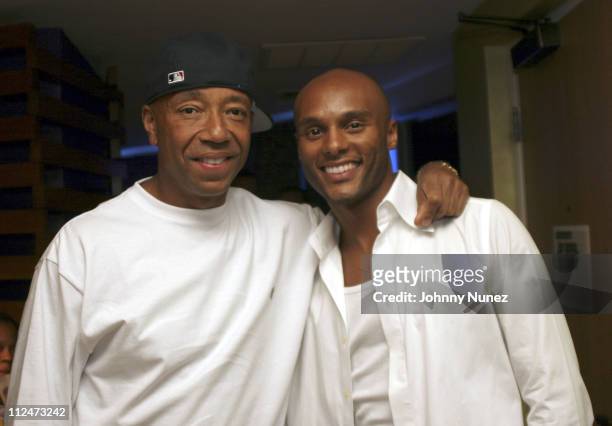 Russell Simmons and Kenny Lattimore during Andre Harrell Hosts Launch of Champagne and Bubbles Collections at Palms Real World Suite in Las Vegas,...