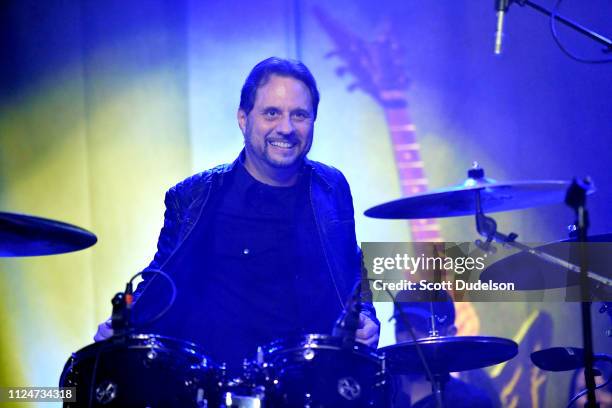 Drummer Dave Lombardo, founding member of Slayer, performs onstage during DIMEBASH 2019 at The Observatory on January 24, 2019 in Santa Ana,...