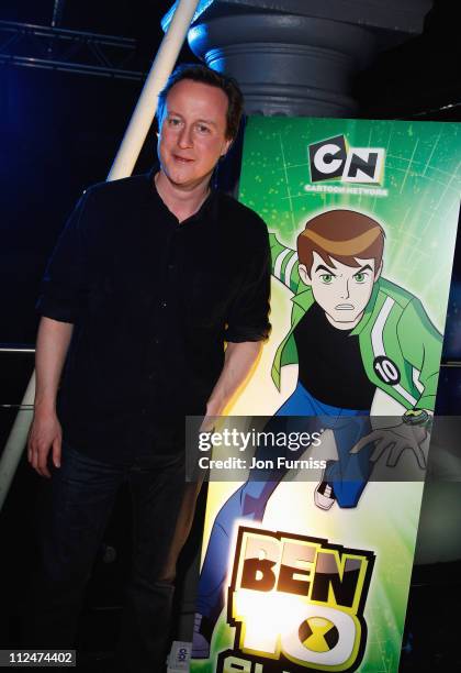 David Cameron, leader of the Conservative Party attends the UK Premiere of 'Ben 10 Alien Force' at Old Billingsgate Market on February 15, 2009 in...