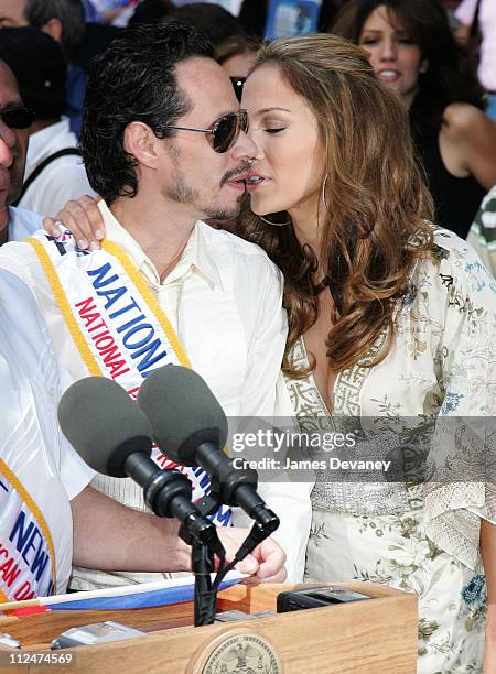 Marc Anthony and Jennifer Lopez during 48th Annual Puerto Rican Day Parade - June 11, 2006 at Street Location in New York, New York, United States.
