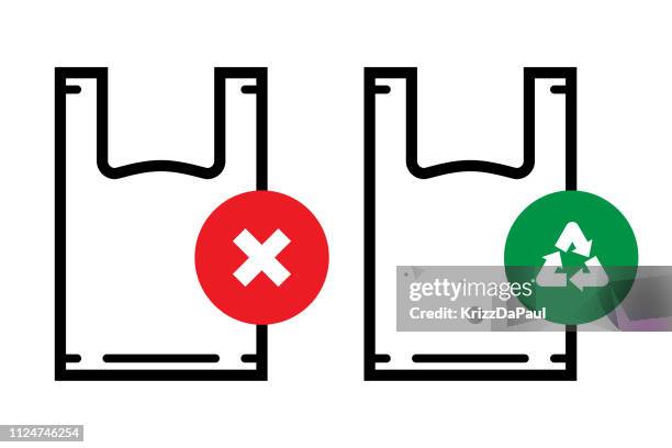 plastic bag sign - plastic bag stock illustrations