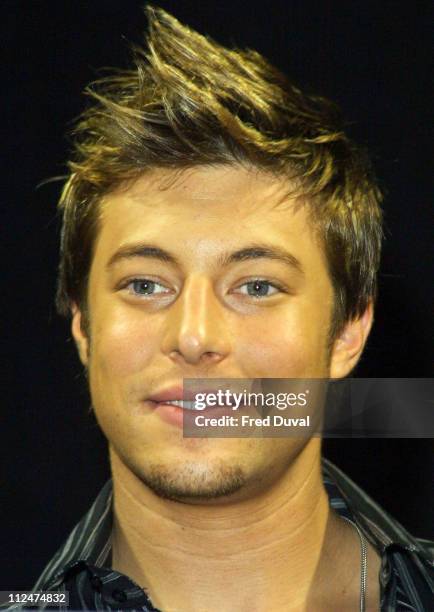 Blue's Duncan James meets fans at HMV Oxford Circus, London. The band signed their new second album, One Love.